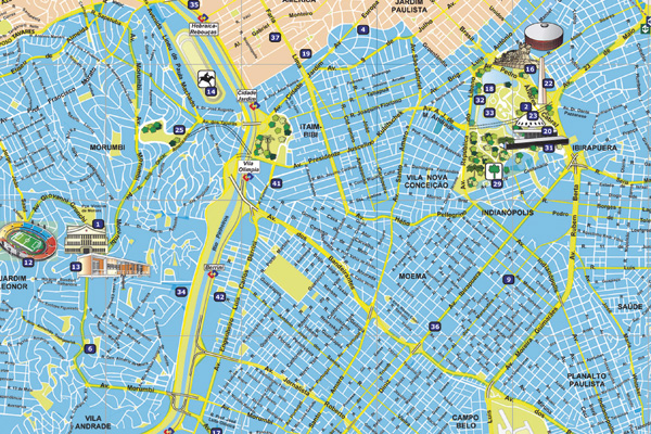 Mapa de São Paulo - uso de acessórios automotivos, rastreadores