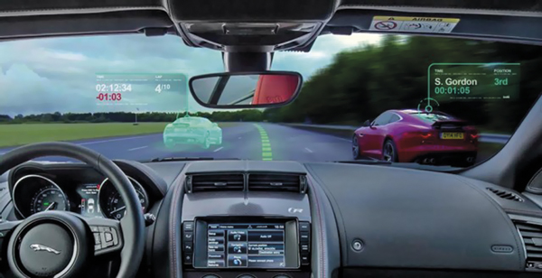 Conceito da Jaguar de parabrisas com tela virtual para automóveis