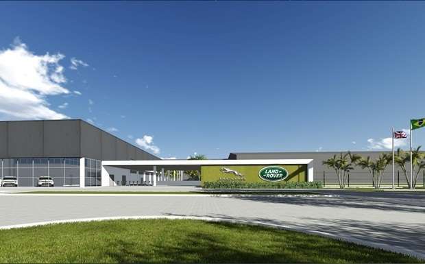 Ilustração de como deverá ficar a fachada da fábrica da Jaguar Land Rover em Itatiaia