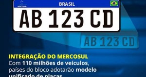 Veículos emplacados a partir de 2016 terão placa do Mercosul