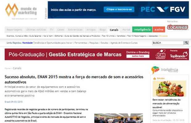 Notícia sobre o ENAN 2015, resukltado de press-release de divulgação