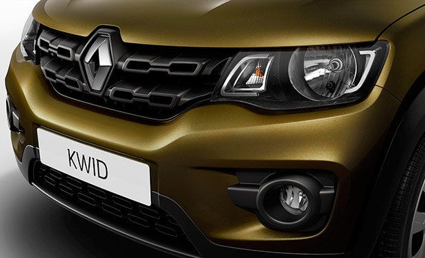 Detalhe da grade dianteira do  Renault KWID