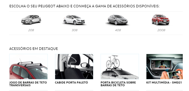 Portal oferece acessórios originais para os donos de Peugeot