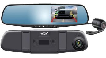 Retrovisor display com câmera embutida e câmera de ré, da RayX