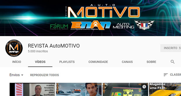 Canal da AutoMOTIVO no YouTube chega a 5 mil inscritos!