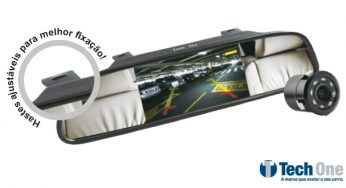 Kit Retrovisor com Câmera de Ré LED, da Tech One