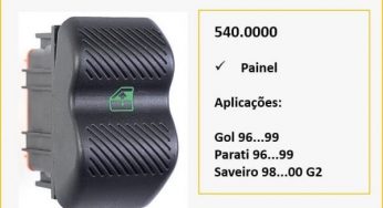 Almapy destaca interruptores de vidros elétrico para Volkswagen Gol, Parati e Saveiro