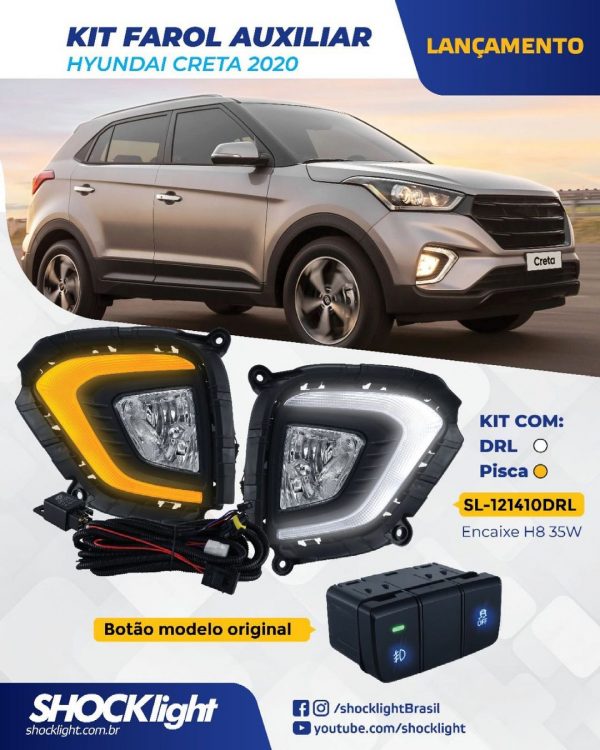 Shocklight Lança Kit De Farol Auxiliar Para Hyundai Creta 2020 Portal