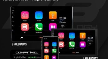 JR8 Imports lança central multimídia MP5 com conexão com Android Auto e Apple CarPlay